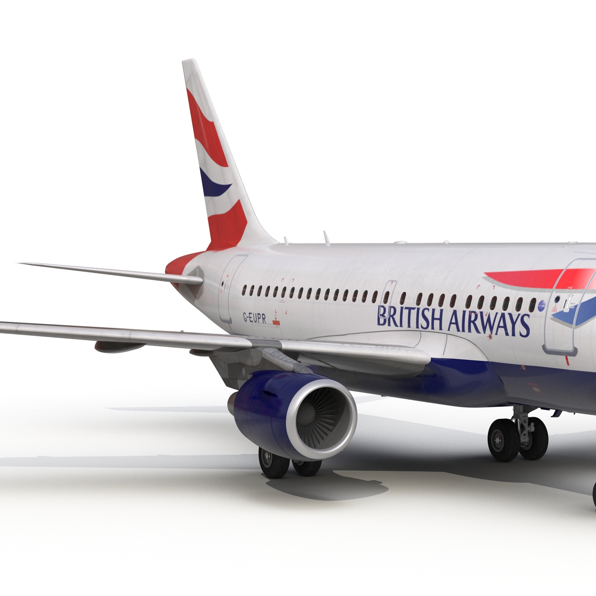 Airbus A318 British Airways Rigged 3D model