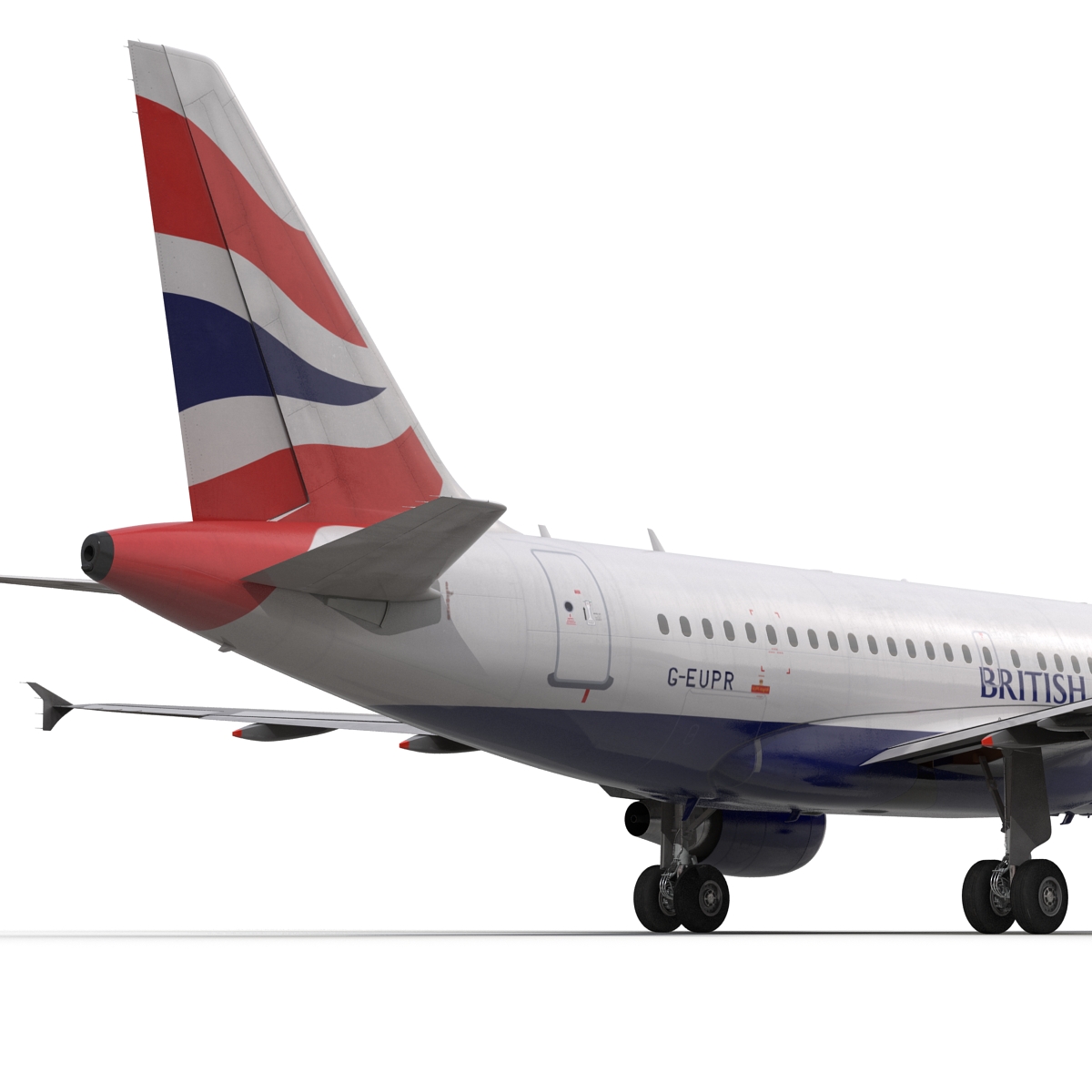 Airbus A318 British Airways Rigged 3D model