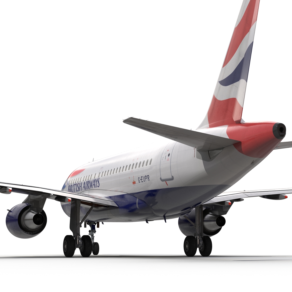 Airbus A318 British Airways Rigged 3D model