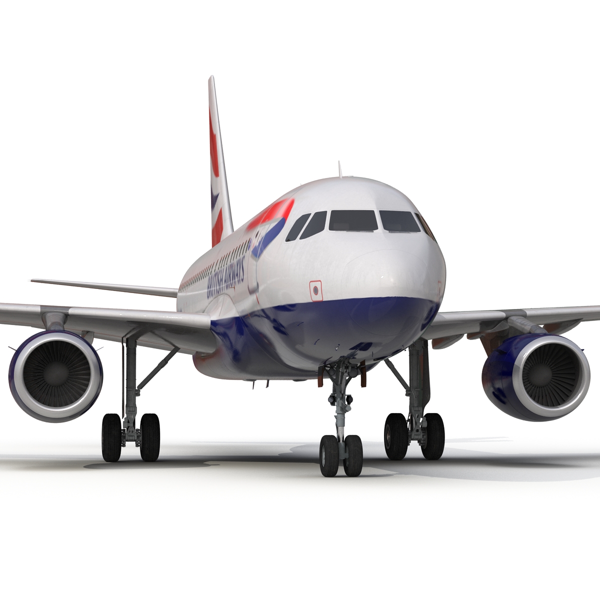 Airbus A318 British Airways Rigged 3D model