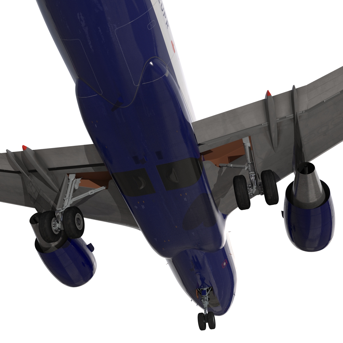 Airbus A318 British Airways Rigged 3D model