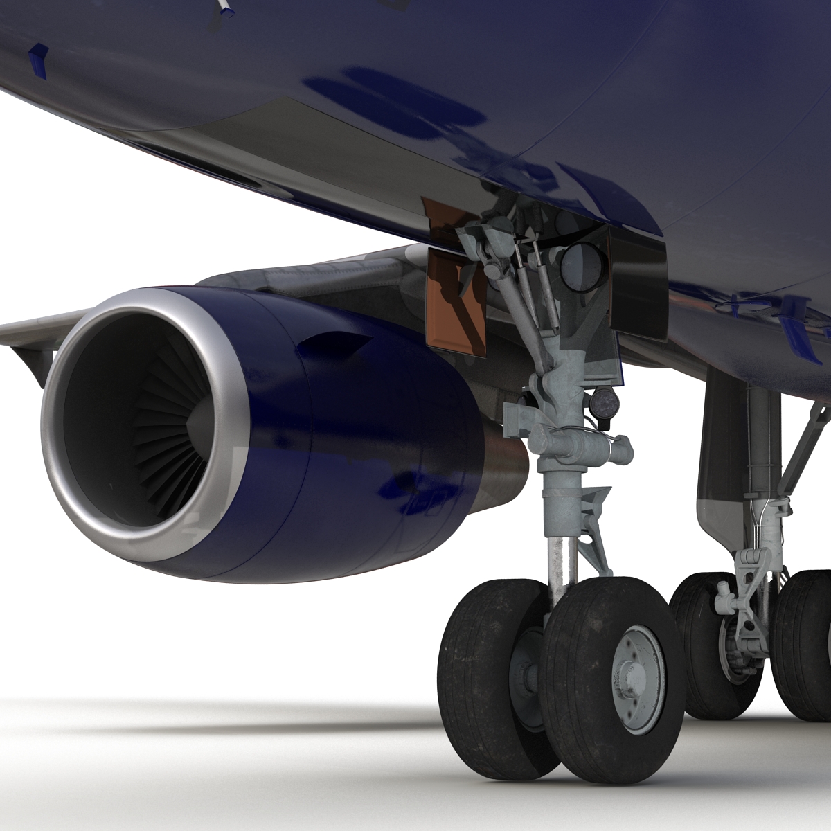 Airbus A318 British Airways Rigged 3D model