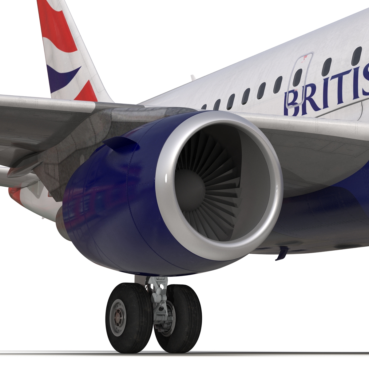 Airbus A318 British Airways Rigged 3D model