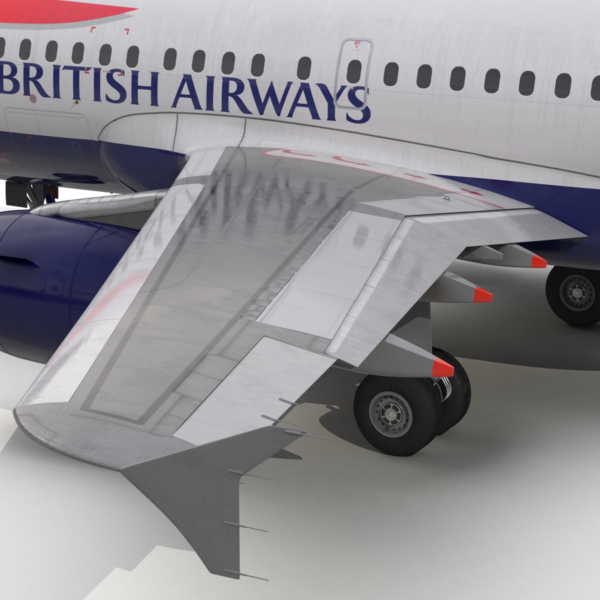 Airbus A318 British Airways Rigged 3D model