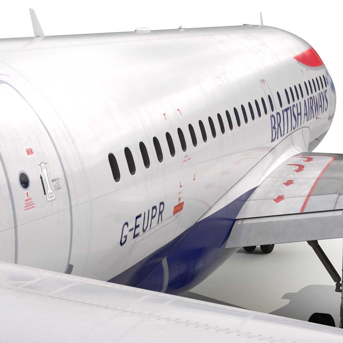 Airbus A318 British Airways Rigged 3D model