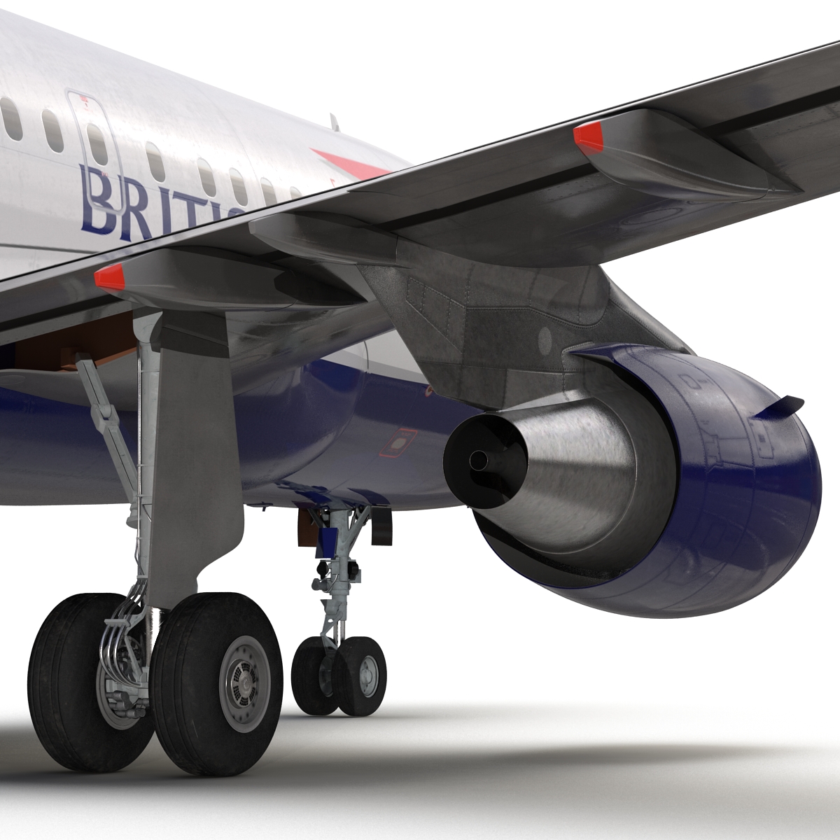 Airbus A318 British Airways Rigged 3D model