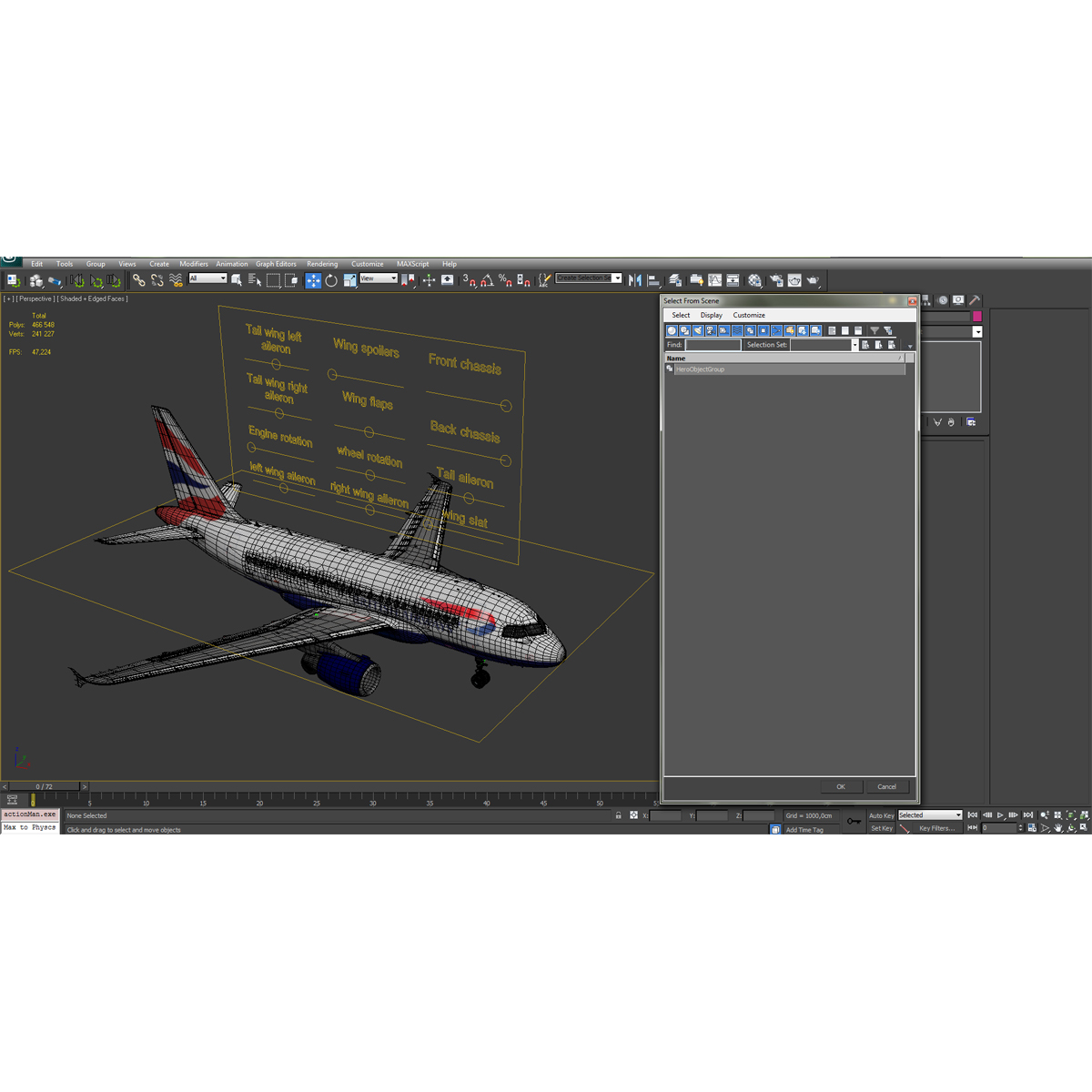 Airbus A318 British Airways Rigged 3D model