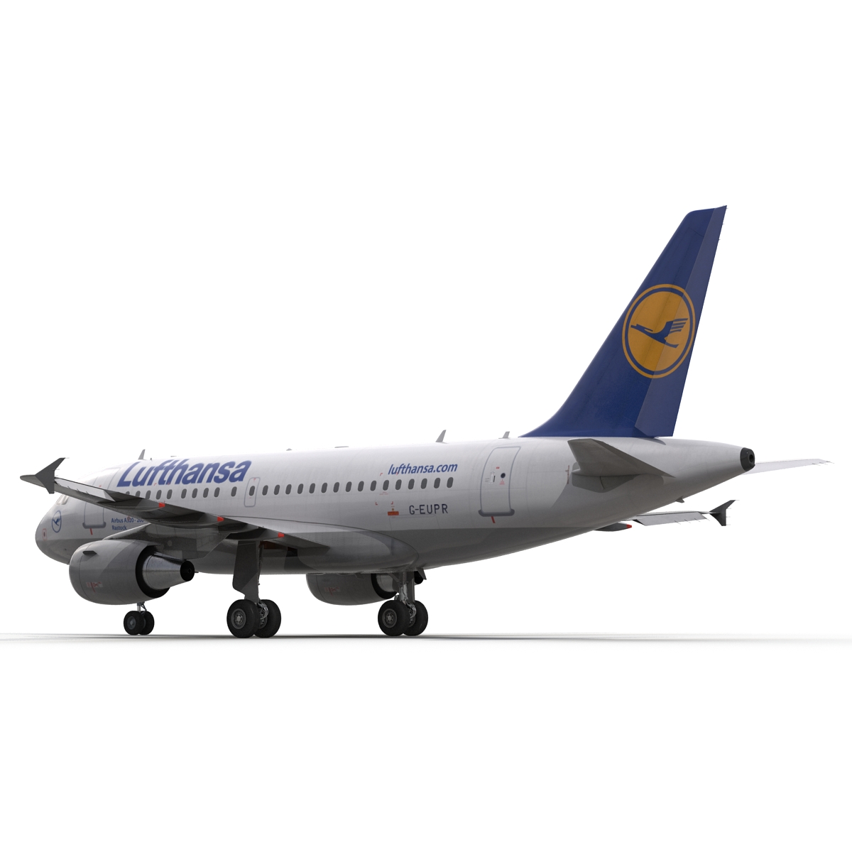 3D Airbus A318 Lufthansa Rigged model