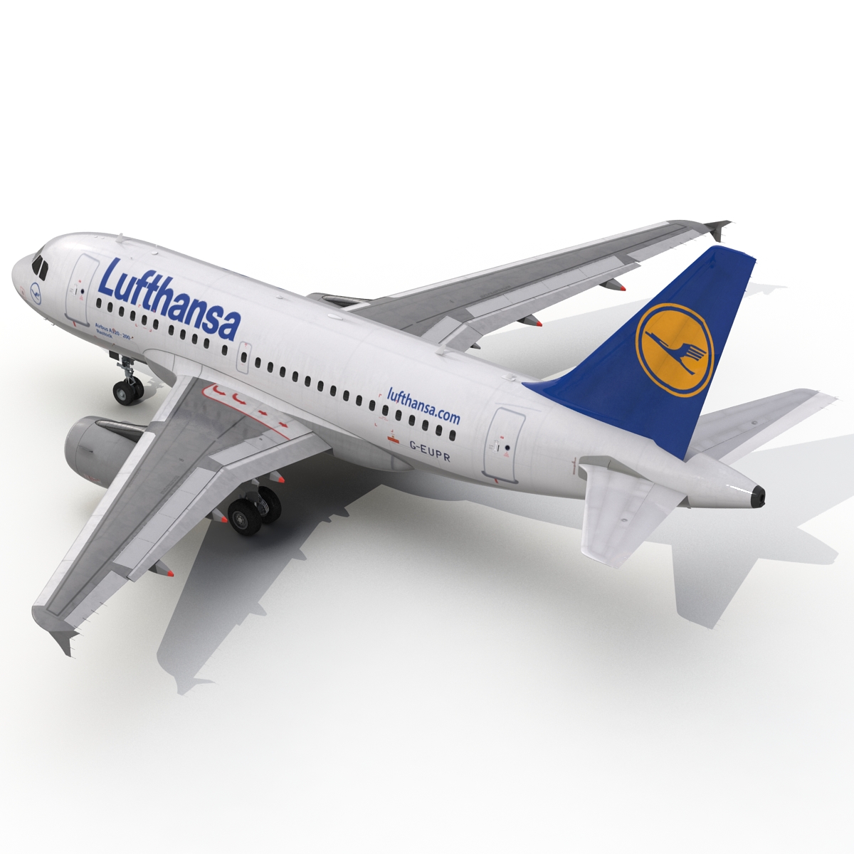 3D Airbus A318 Lufthansa Rigged model