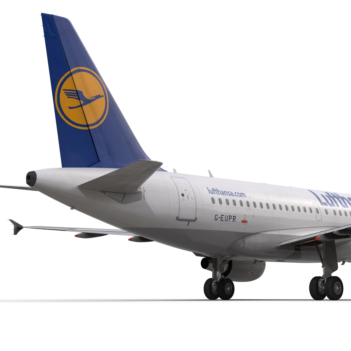 3D Airbus A318 Lufthansa Rigged model