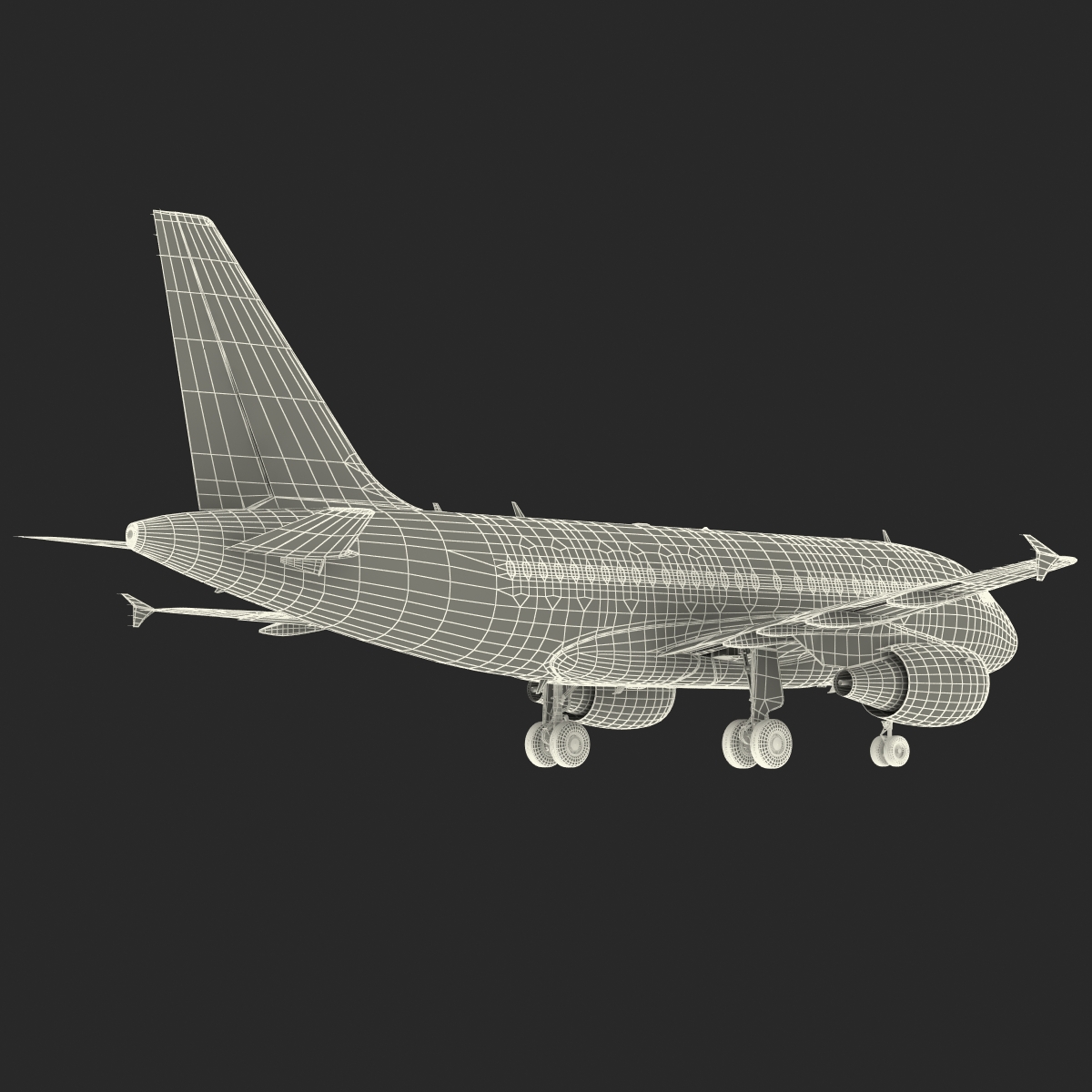 3D Airbus A318 Lufthansa Rigged model