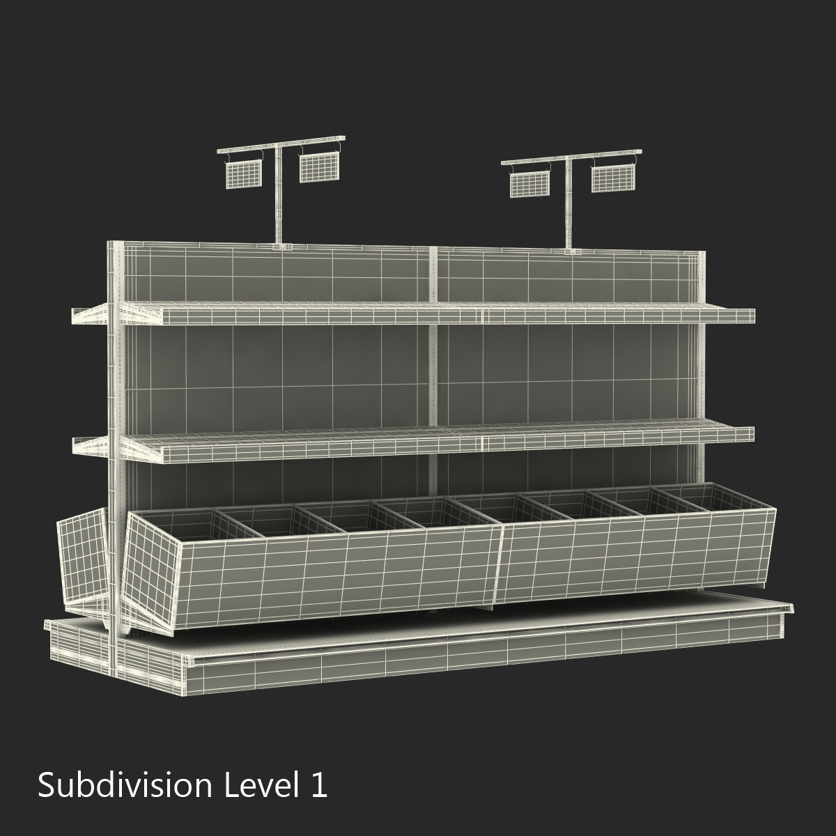 Bakery Display Shelves Dark 3D