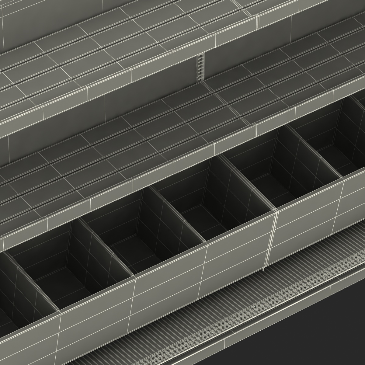 Bakery Display Shelves 3D