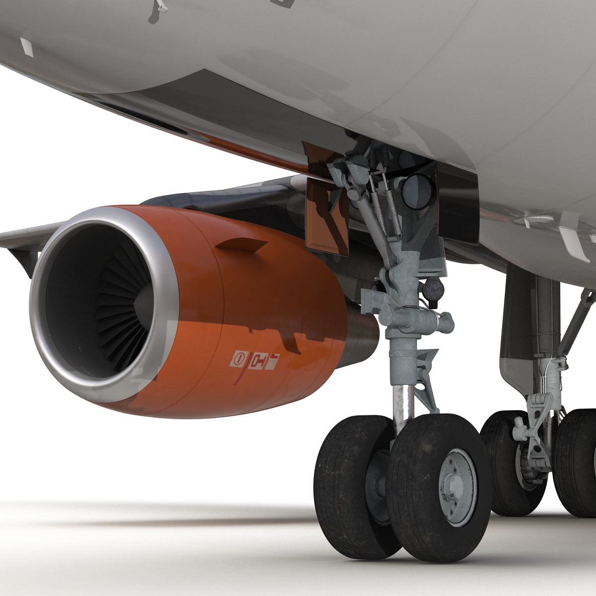 3D Airbus A318 EasyJet Rigged