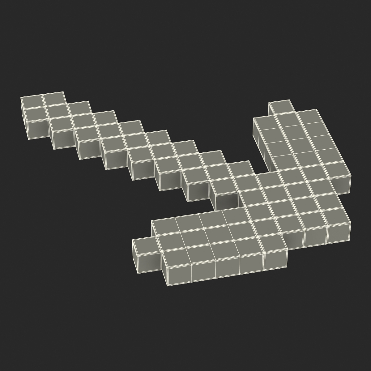 3D model Minecraft Pickaxe Diamond