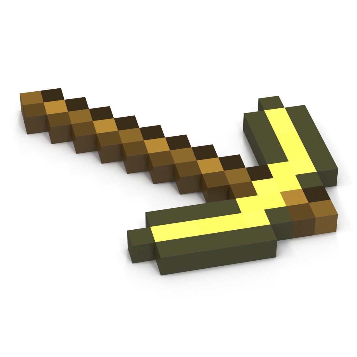 Minecraft Pickaxe Golden 3D model