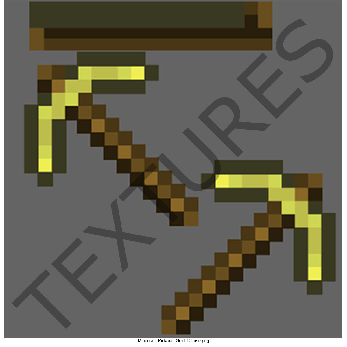 Minecraft Pickaxe Golden 3D model