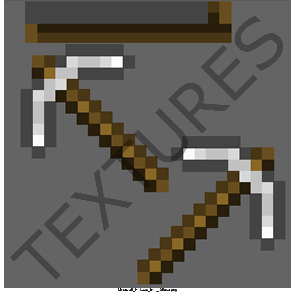 Minecraft Pickaxe Iron 3D