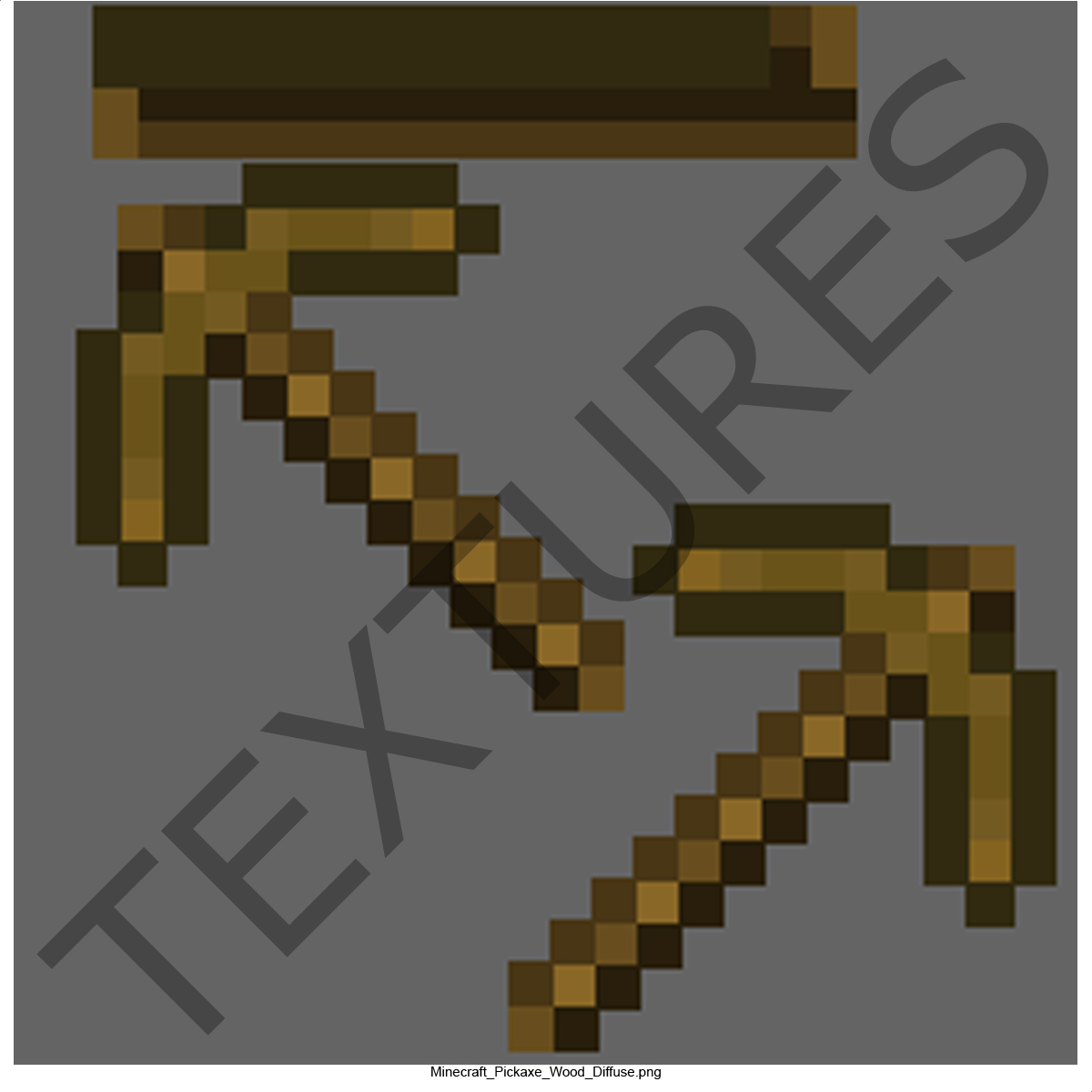 Minecraft Pickaxe Wooden 3D model