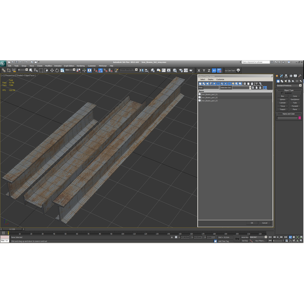 Iron Beams Set 3D model