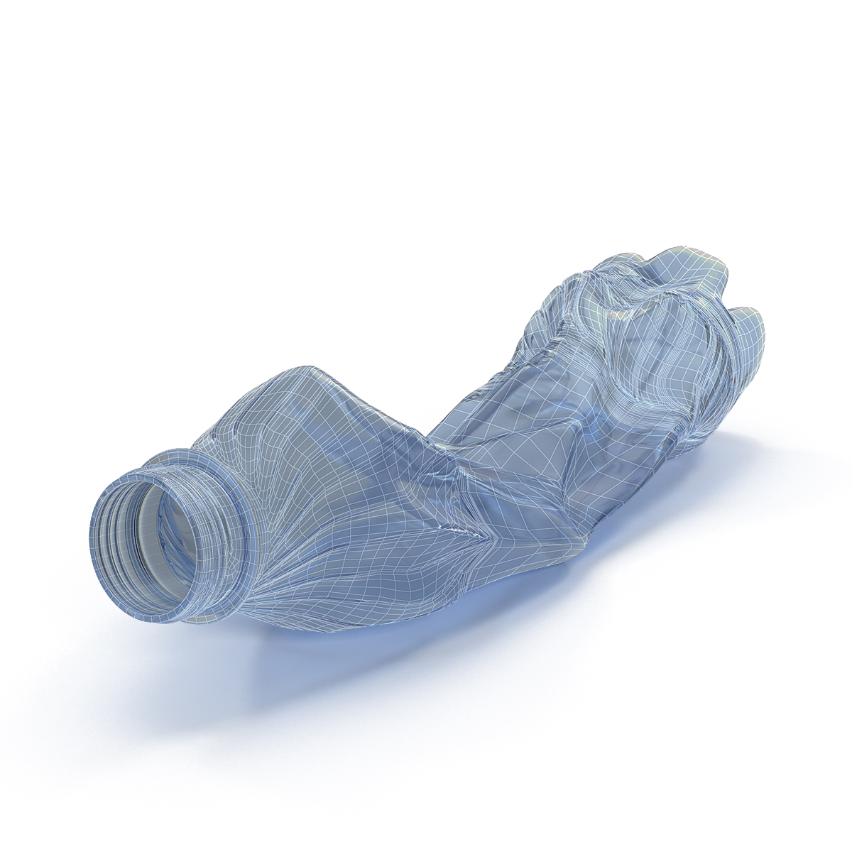 Crushed Plastic Bottle Blue 3D