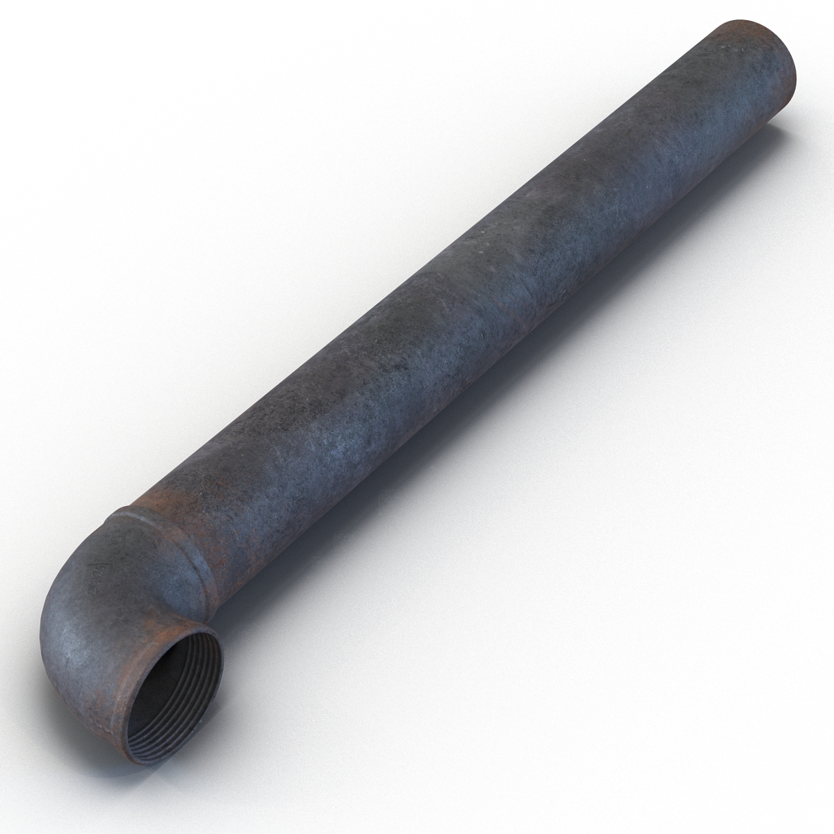 Iron Pipes with Elbow Attachment 90 2 3D