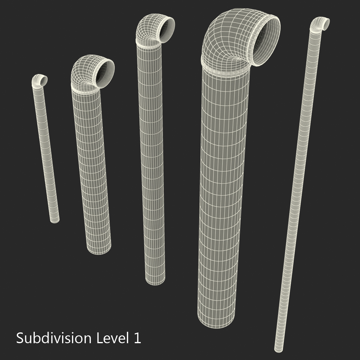 Iron Pipes with Elbow Attachment 90 2 3D