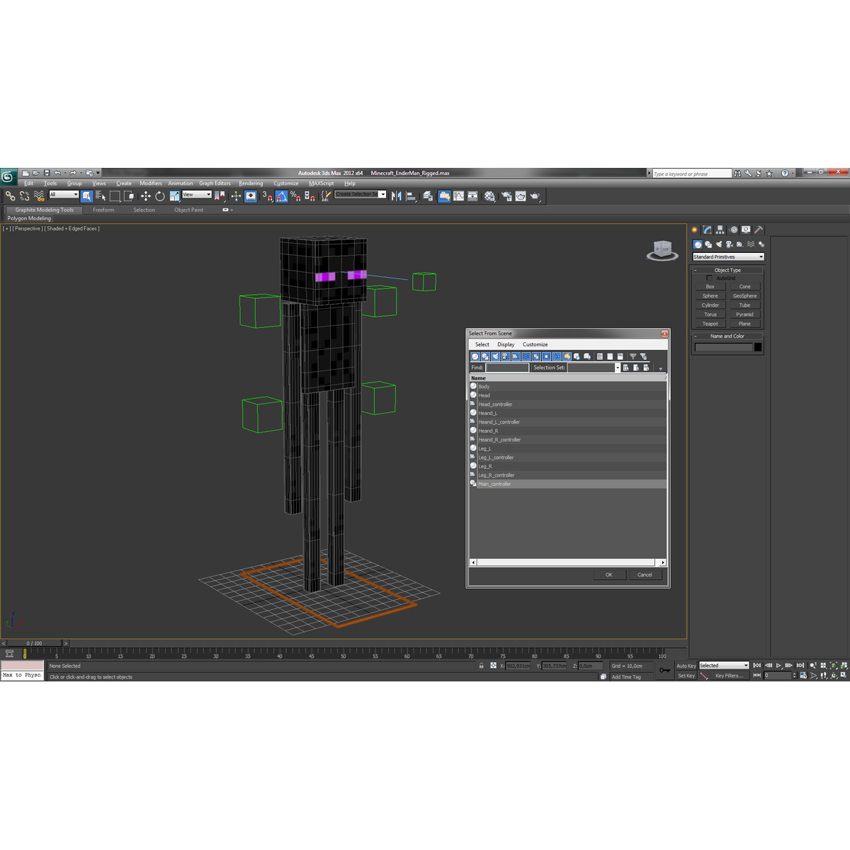 3D model Minecraft EnderMan Rigged