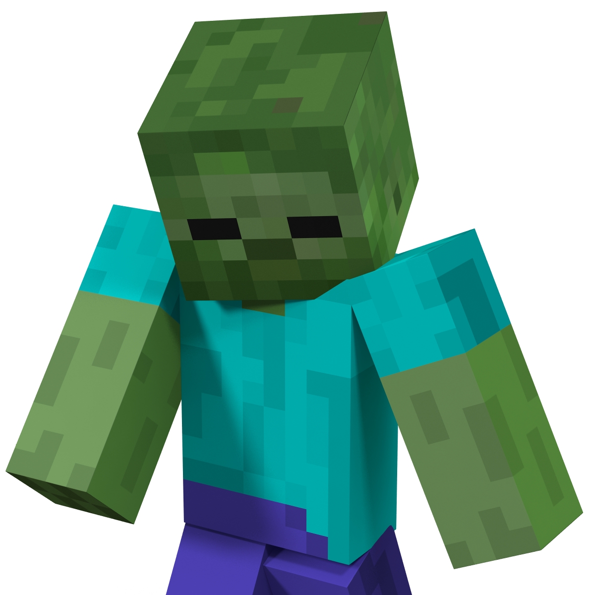 3D Minecraft Zombie Rigged model