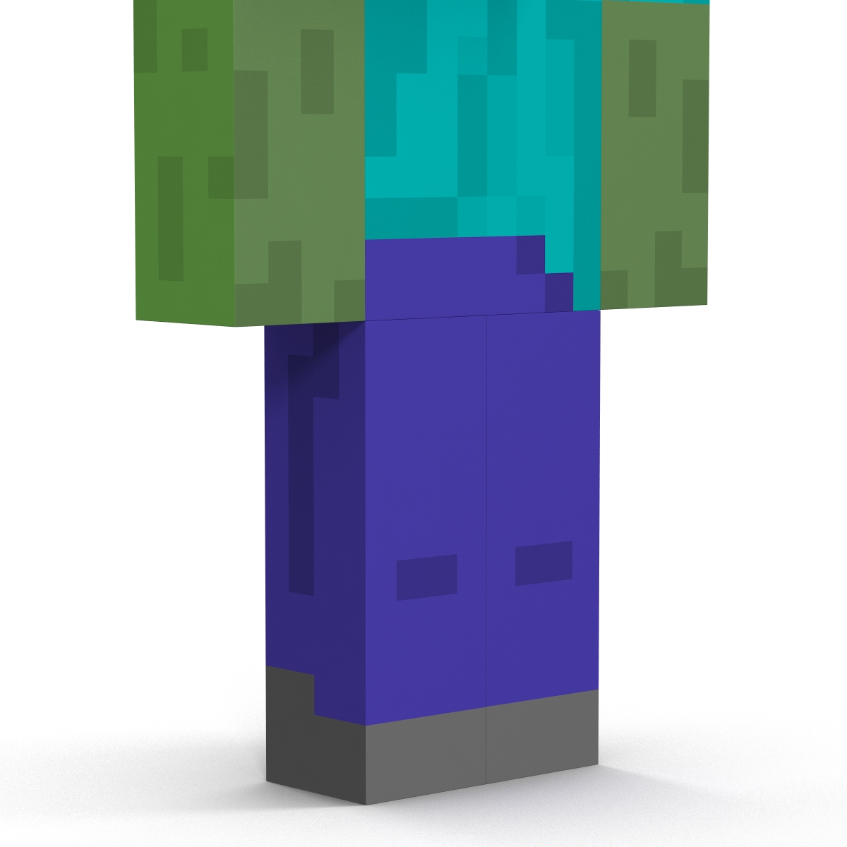 3D Minecraft Zombie Rigged model