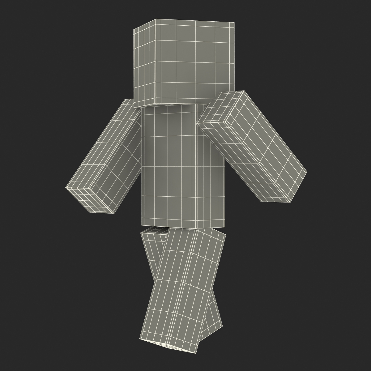 3D Minecraft Zombie Rigged model