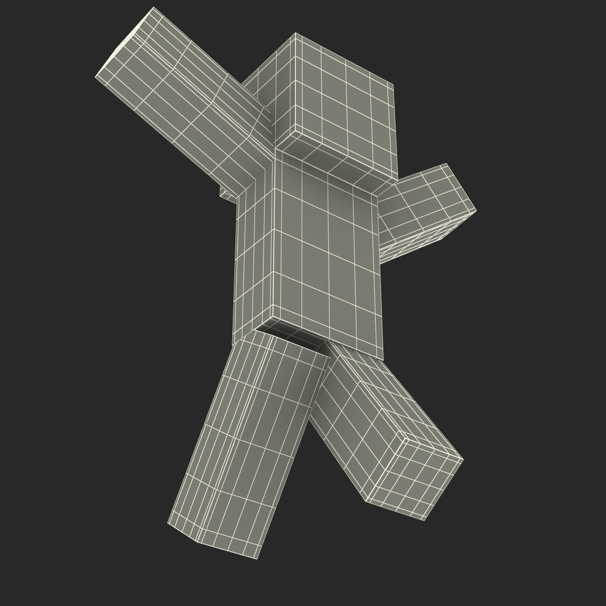 3D Minecraft Zombie Rigged model