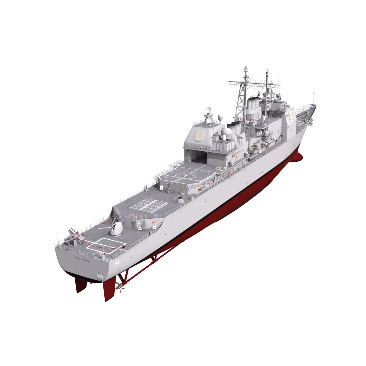 3D model Ticonderoga Class Cruiser Antietam CG 54