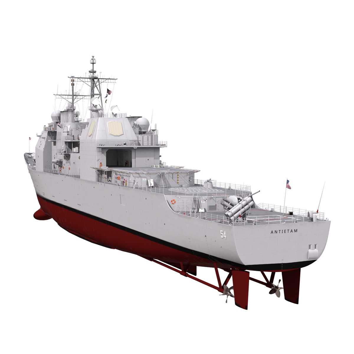 3D model Ticonderoga Class Cruiser Antietam CG 54