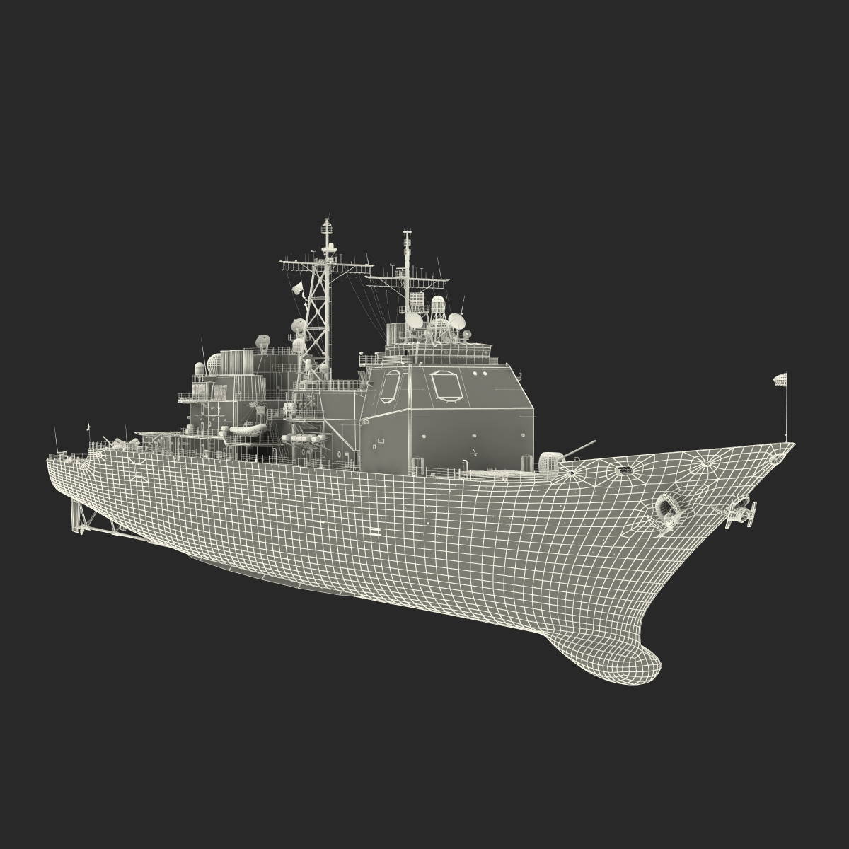 3D model Ticonderoga Class Cruiser Antietam CG 54