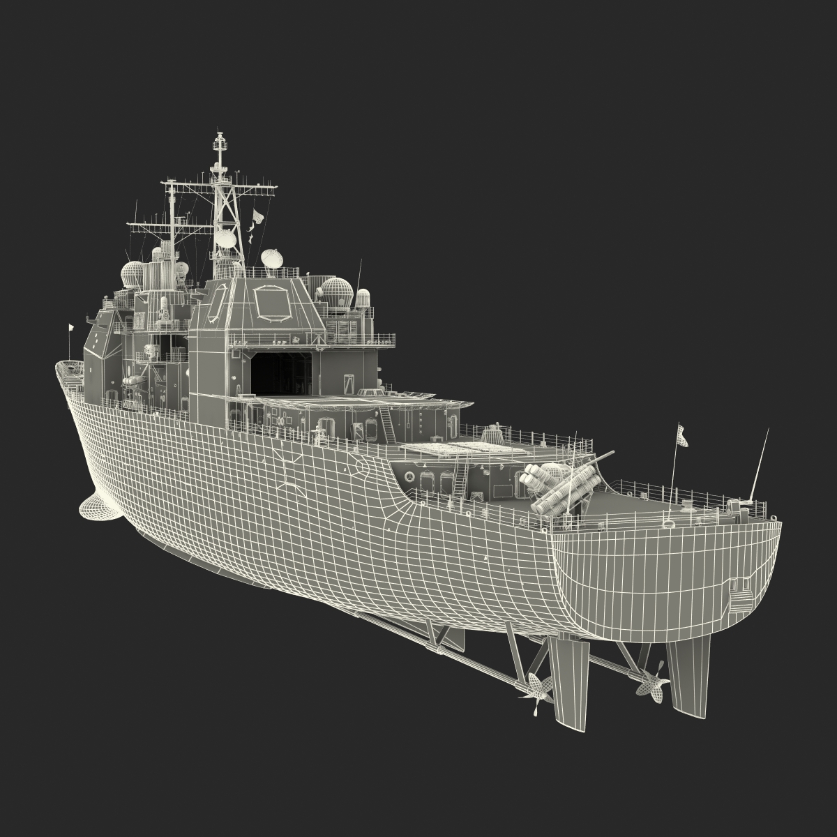 3D model Ticonderoga Class Cruiser Antietam CG 54