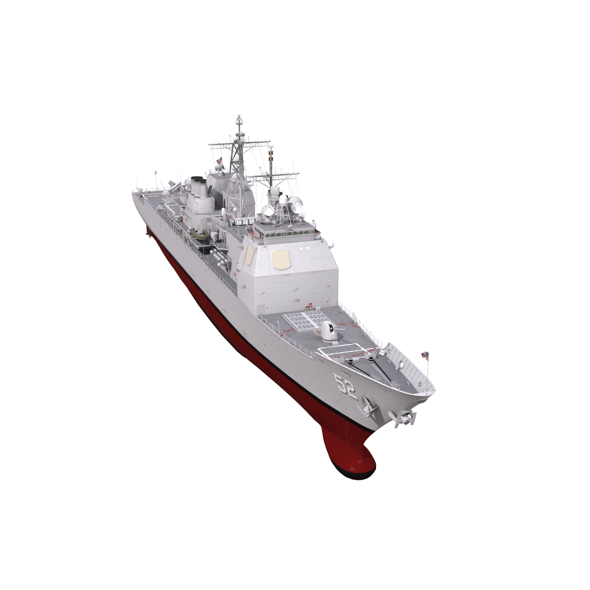 3D Ticonderoga Class Cruiser Bunker Hill CG 52 model