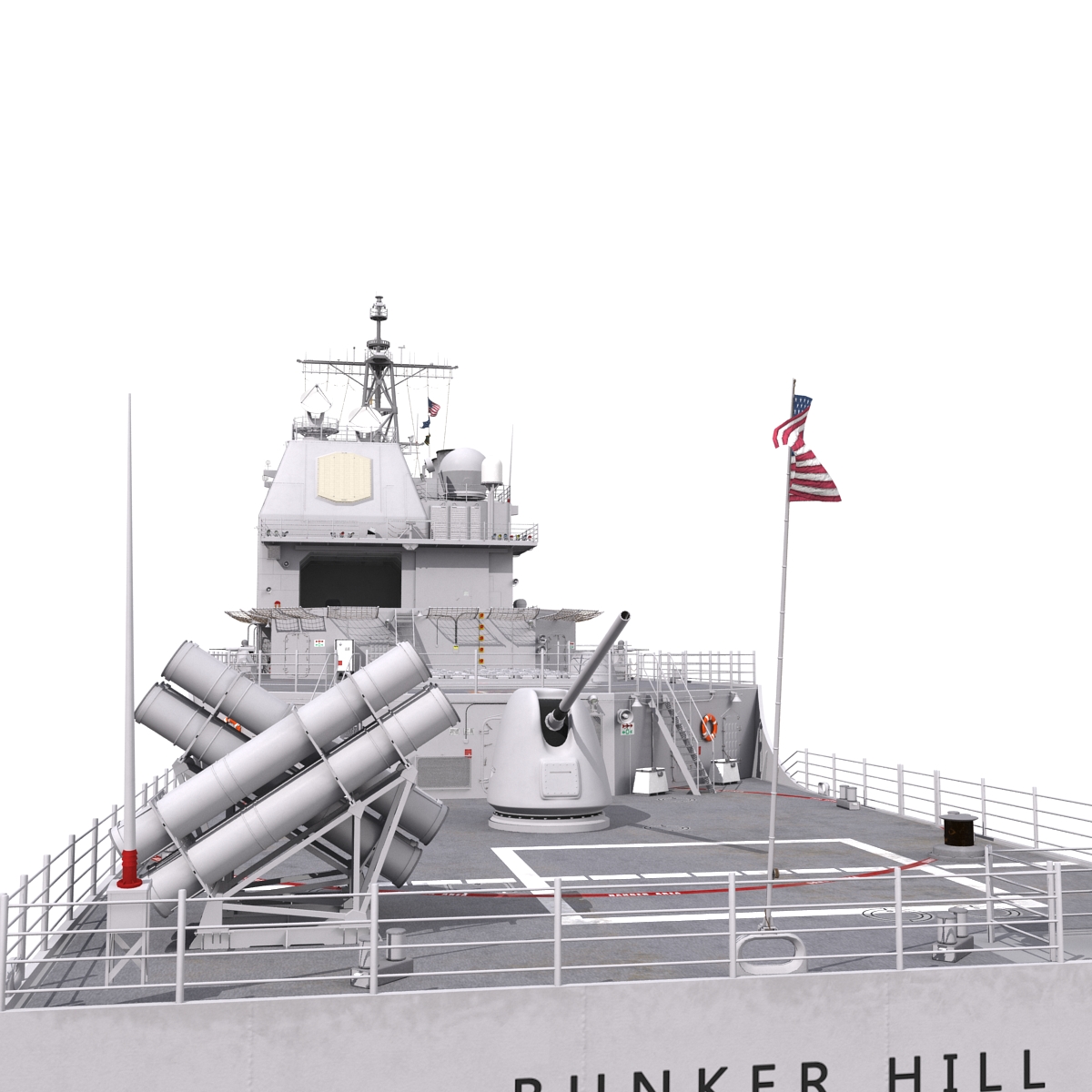 3D Ticonderoga Class Cruiser Bunker Hill CG 52 model