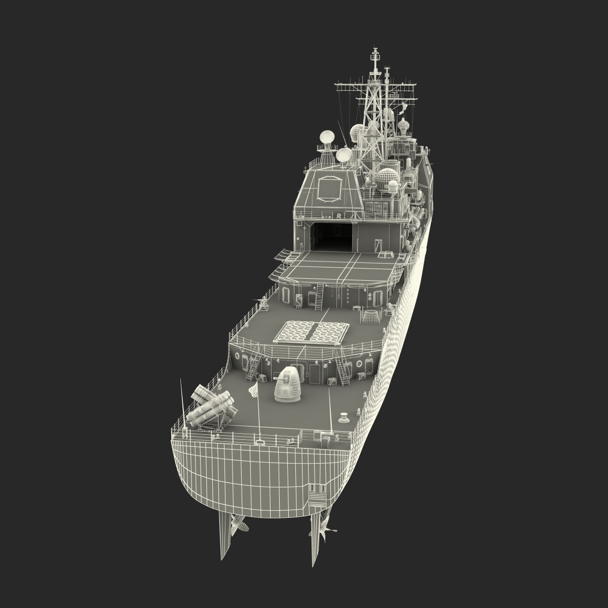 3D Ticonderoga Class Cruiser Bunker Hill CG 52 model