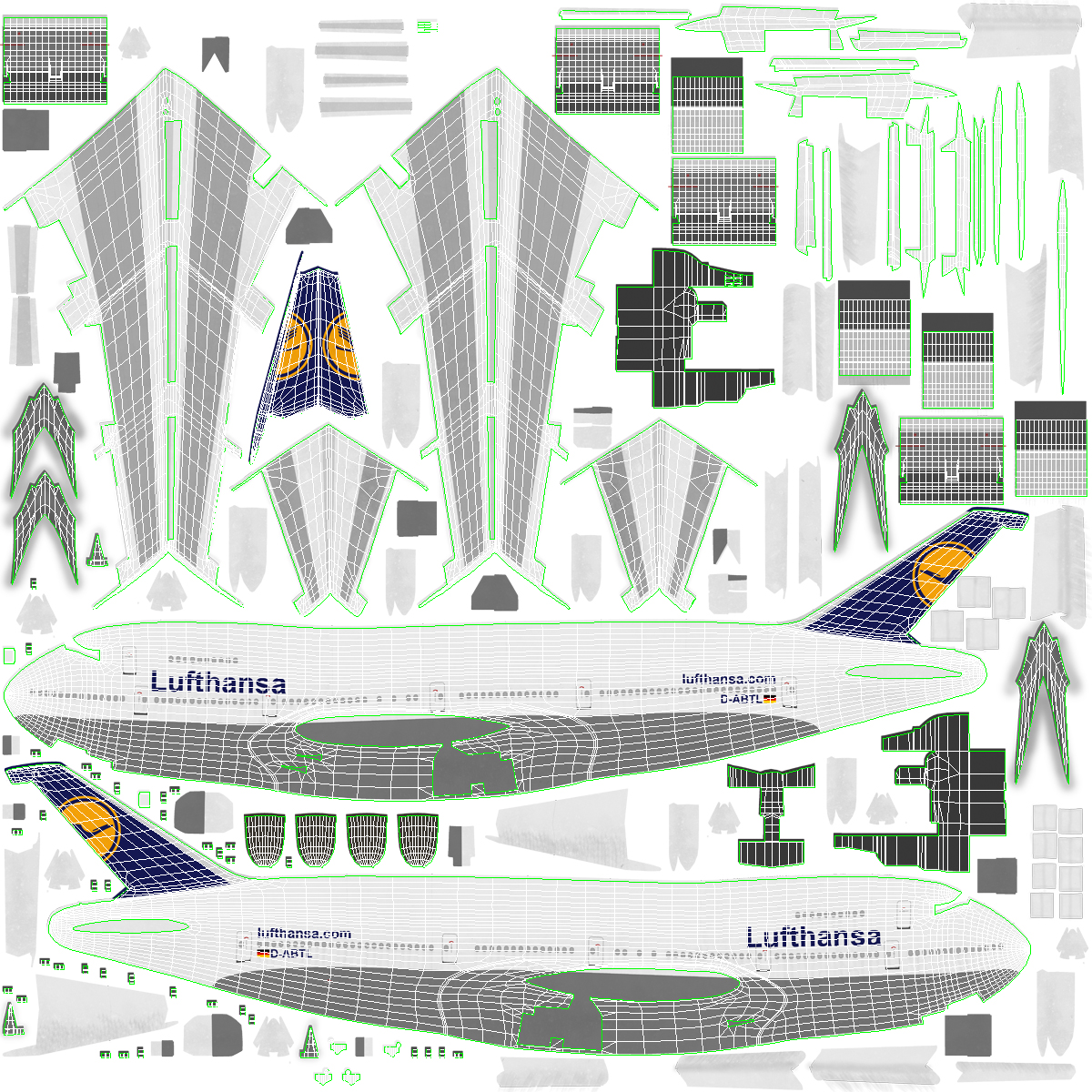 3D model Boeing 747 200B Lufthansa