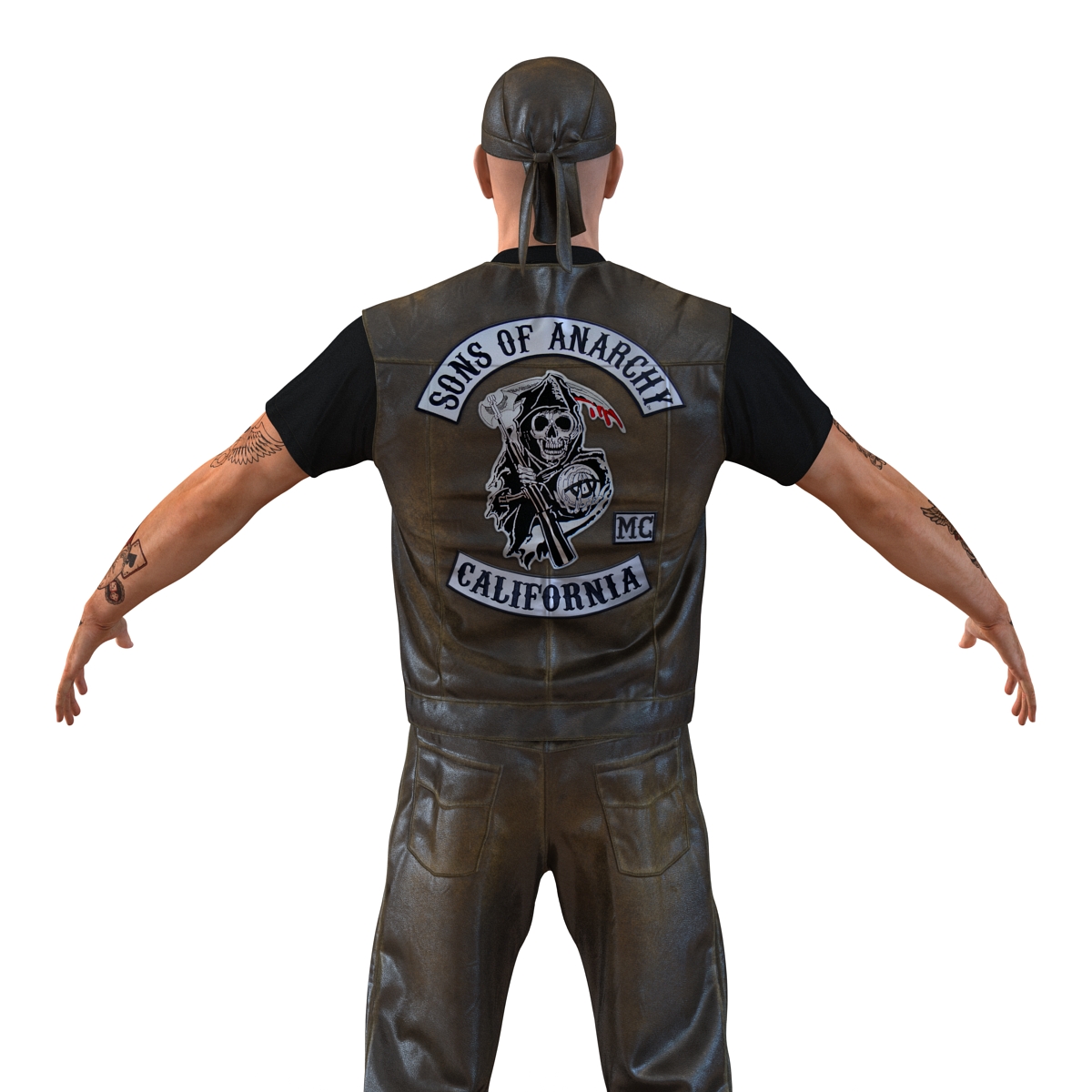 3D model Biker Man with Fur 2