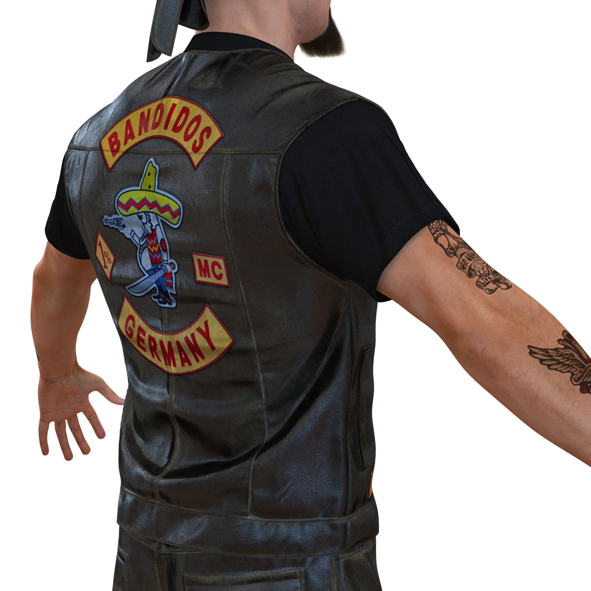 3D Biker Man with Fur model