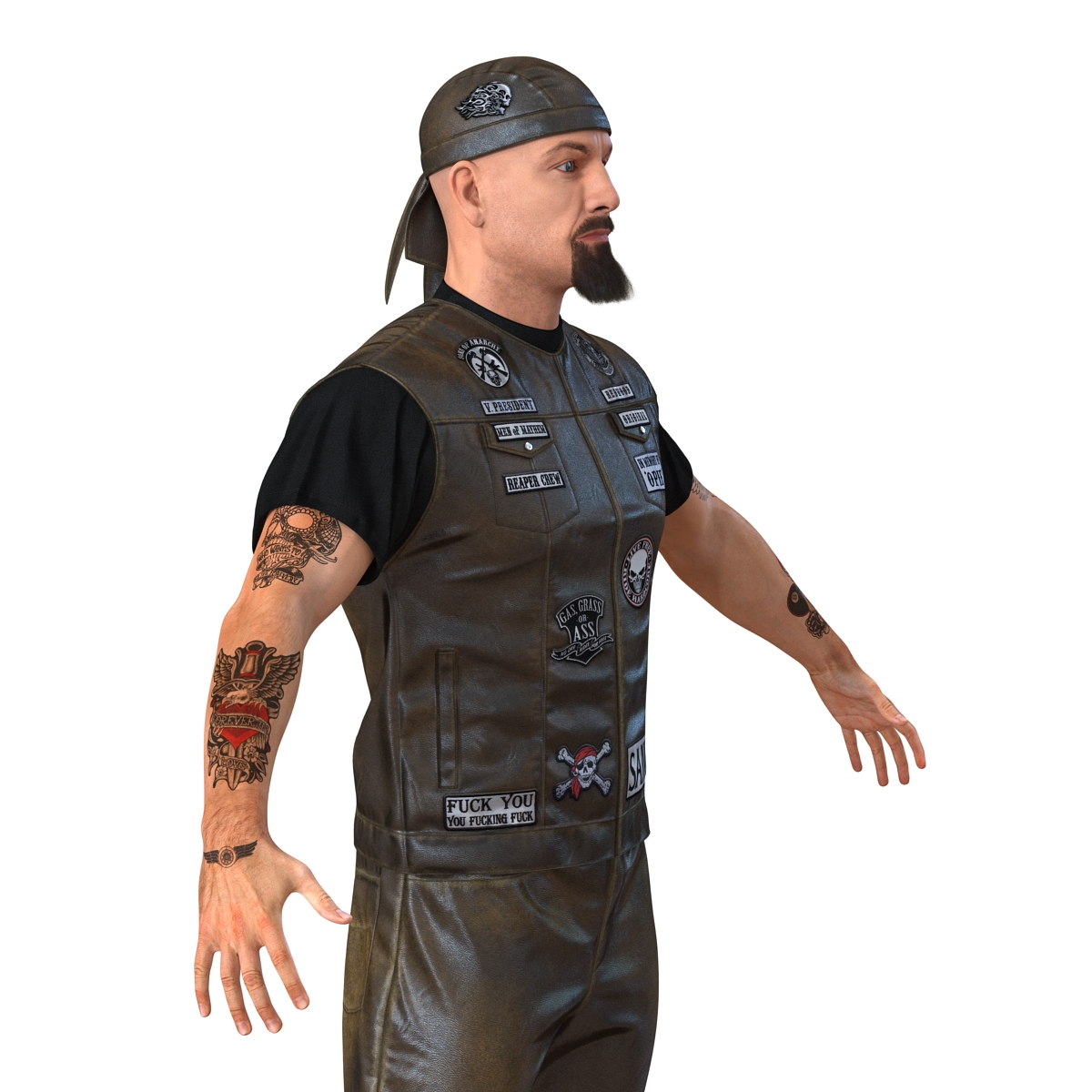 3D model Biker Man with Fur 2