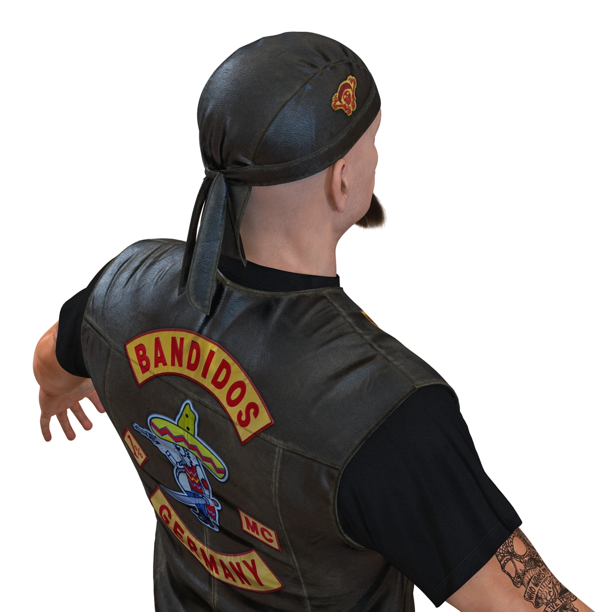 3D Biker Man with Fur model