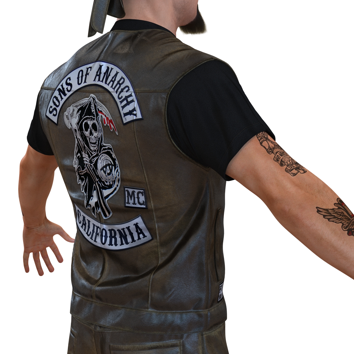 3D model Biker Man with Fur 2