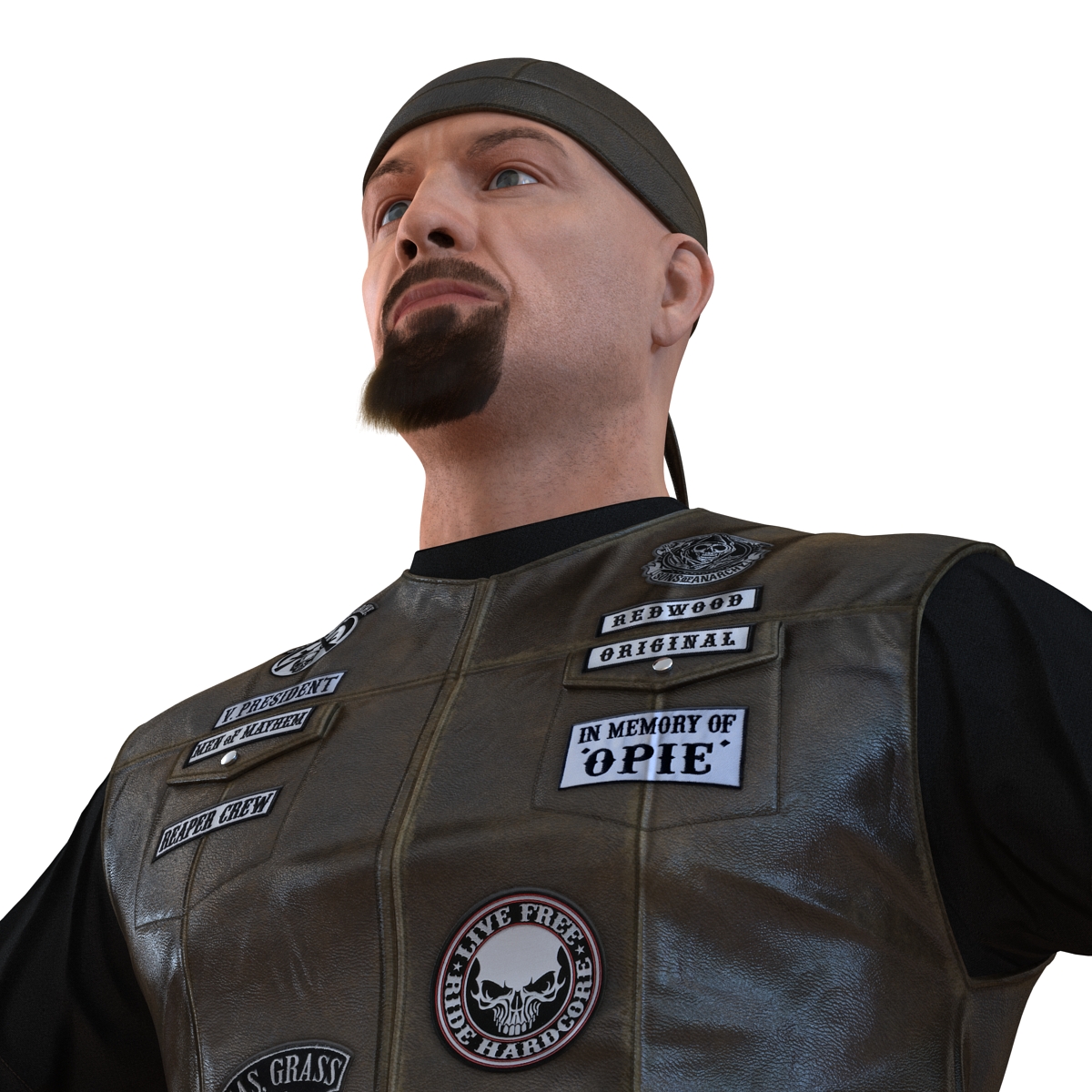 3D model Biker Man with Fur 2