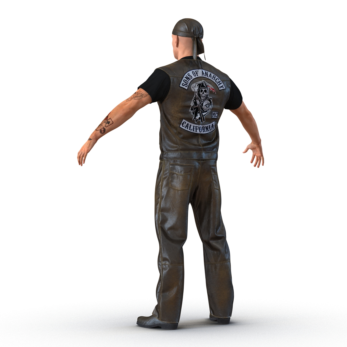 3D Biker Man Rigged 2 model