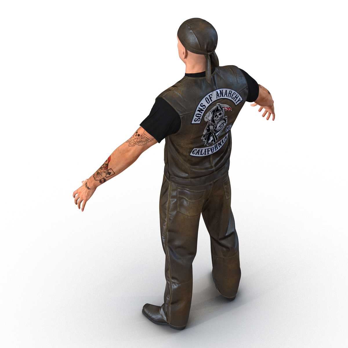 3D Biker Man Rigged 2 model