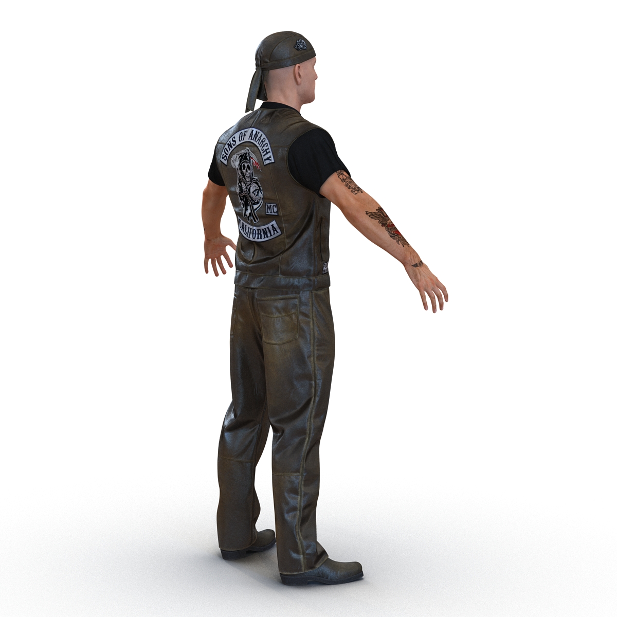 3D Biker Man Rigged 2 model