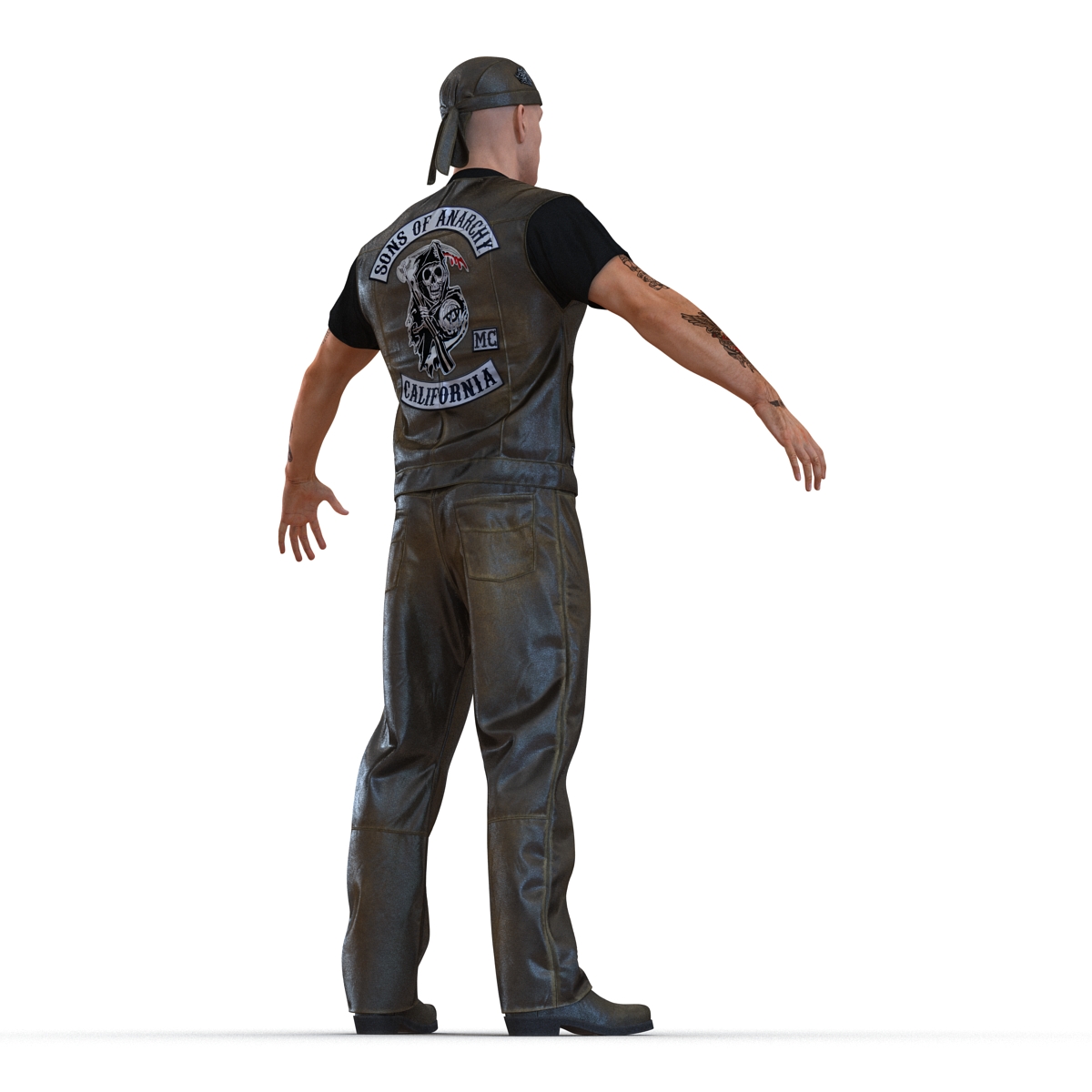 3D Biker Man Rigged 2 model